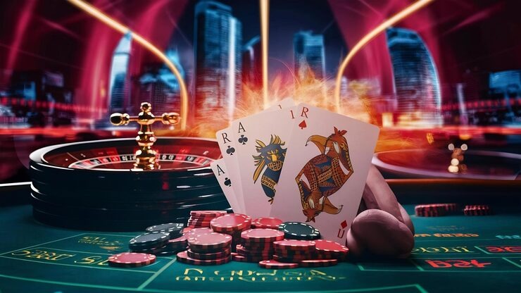 Push Gaming slot interface showing game lobby and active game screen